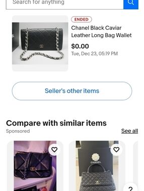CHANEL Black Quilted Caviar Leather Wallet on Chain with Silver Hardware